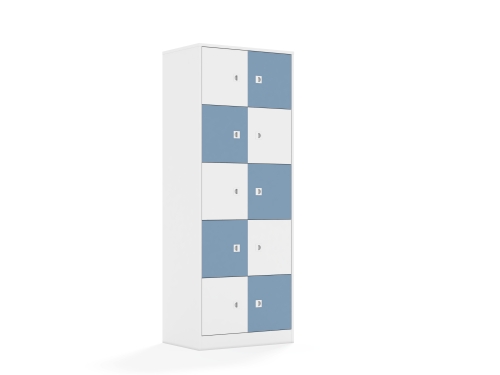 Szafa Blox Colours 70 5PP 10F1 706x466x1869 korpus biały/5x front biały i 5x front pastelowy niebieski - b61df130eb354dc1d7027320aaf67e8b
