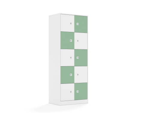 Szafa Blox Colours 70 5PP 10F1 706x466x1869 korpus biały/5x front biały i 5x front pastelowy zielony - 39b13abed6490d16884c196cf0c1e5f5