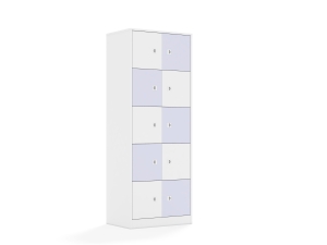 Szafa Blox Colours 70 5PP 10F1 706x466x1869 korpus biały/5x front biały i 5x front pastelowy fioletowy
