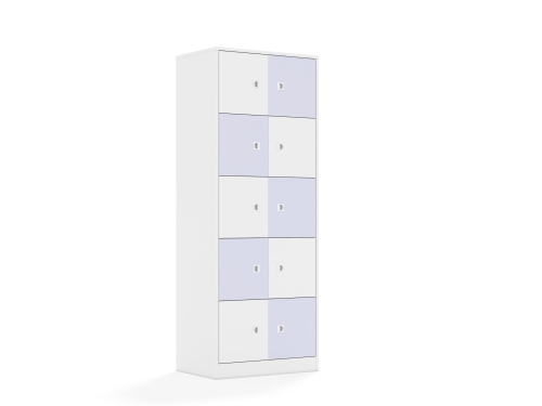 Szafa Blox Colours 70 5PP 10F1 706x466x1869 korpus biały/5x front biały i 5x front pastelowy fioletowy - 64ab34936844079732d37267967db350