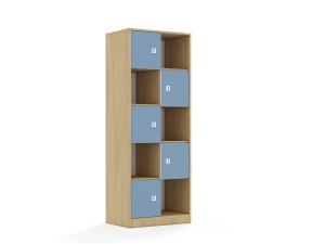 Regał Blox Colours 70 5PP 5F1 706x466x1869 korpus dąb/5x front pastelowy niebieski