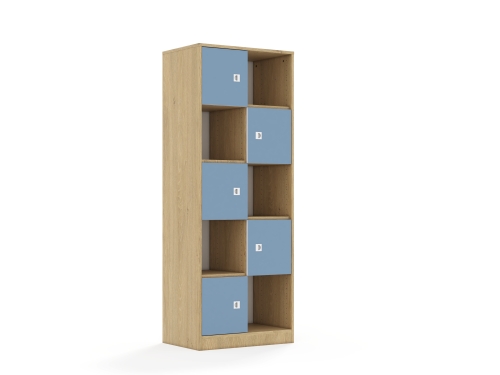 Regał Blox Colours 70 5PP 5F1 706x466x1869 korpus dąb/5x front pastelowy niebieski - d6115c6670d3176b51002f4af4d31ce6