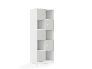 Regał Blox Colours 70 5PP 5F1 706x466x1869 korpus biały/5x front jasny szary