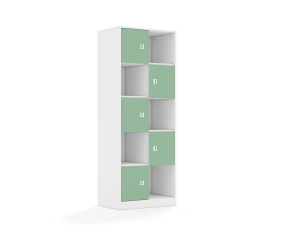 Regał Blox Colours 70 5PP 5F1 706x466x1869 korpus biały/5x front pastelowy zielony