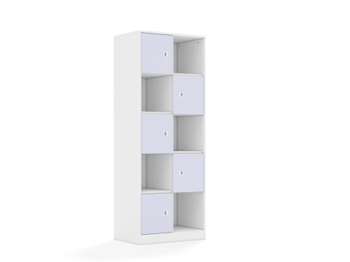 Regał Blox Colours 70 5PP 5F1 706x466x1869 korpus biały/5x front pastelowy fioletowy