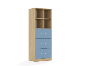 Regał Blox Colours 70 5PP 6F1 706x466x1869 korpus dąb/6x front pastelowy niebieski