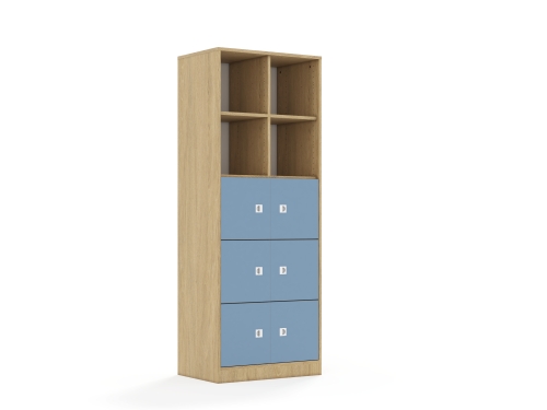 Regał Blox Colours 70 5PP 6F1 706x466x1869 korpus dąb/6x front pastelowy niebieski - f4817b592917707fa754e63f393cae66