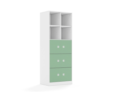 Regał Blox Colours 70 5PP 6F1 706x466x1869 korpus biały/6x front pastelowy zielony - 261b169bb30f7a6fa2d577e5e9f6ba59