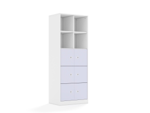 Regał Blox Colours 70 5PP 6F1 706x466x1869 korpus biały/6x front pastelowy fioletowy