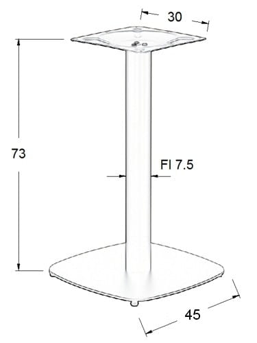 Podstawa stolika SH-3050-2/B, 45x45 cm (stelaż stolika), wysokość 73 cm, kolor czarny - Podstawa stolika SH-3050-2/B, 45x45 cm, (stelaż stolika), kolor czarny