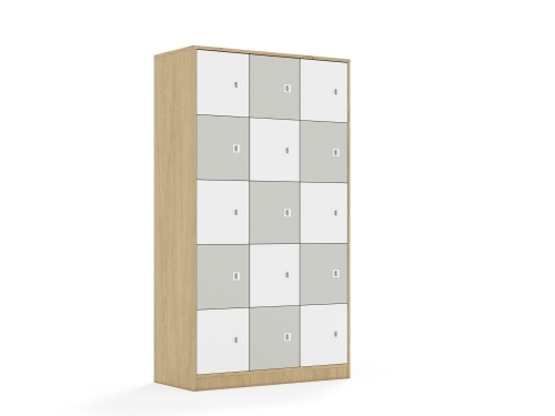 Szafa Blox Colours 110 5PP 15F1 1049x466x1869 korpus dąb/8x front biały i 7x front jasny szary