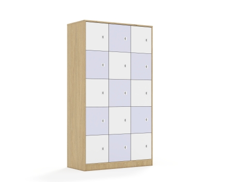 Szafa Blox Colours 110 5PP 15F1 1049x466x1869 korpus dąb/8x front biały i 7x front pastelowy fioletowy - e0b04cb611bc04fa8b3301e4db976959