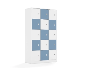 Szafa Blox Colours 110 5PP 15F1 1049x466x1869 korpus biały/8x front biały i 7x front pastelowy niebieski