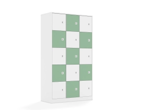 Szafa Blox Colours 110 5PP 15F1 1049x466x1869 korpus biały/8x front biały i 7x front pastelowy zielony