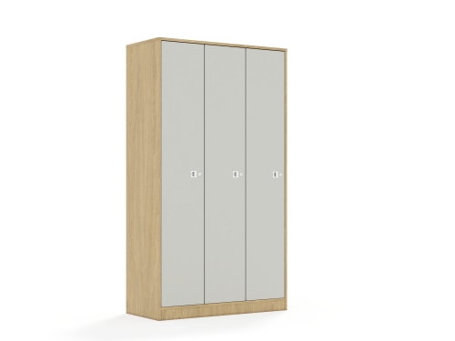 Szafa Blox Colours 110 5PP 3F5 1049x466x1869 korpus dąb/3x front jasny szary