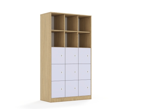 Regał Blox Colours 110 5PP 9F1 1049x466x1869 korpus dąb/9x front pastelowy fioletowy