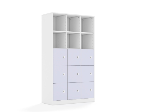 Regał Blox Colours 110 5PP 9F1 1049x466x1869 korpus biały/9x front pastelowy fioletowy