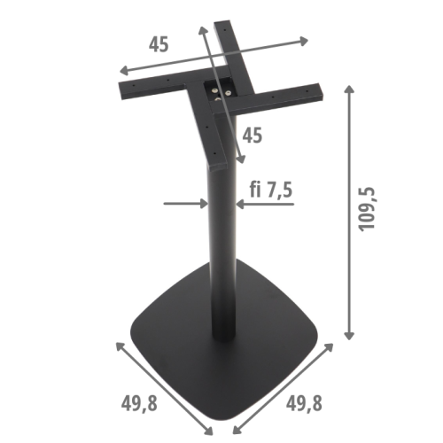 Podstawa stolika SH-3050-3/H/B, wysokość 109.5 cm (hoker), czarna - dimensions.png