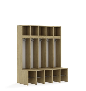 Szatnia pięcioosobowa BLOX Base z blendą zlicowaną 1108x520x1350