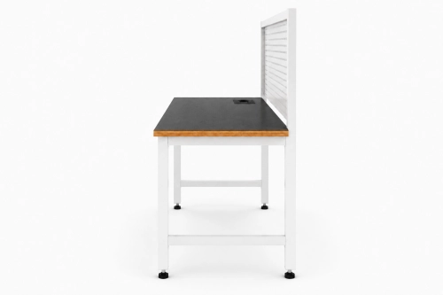 Stół warsztatowy z nadstawką metalową i modułem zasilającym 1200x600 mm, stelaż RAL9010, blat antracyt - bok.png