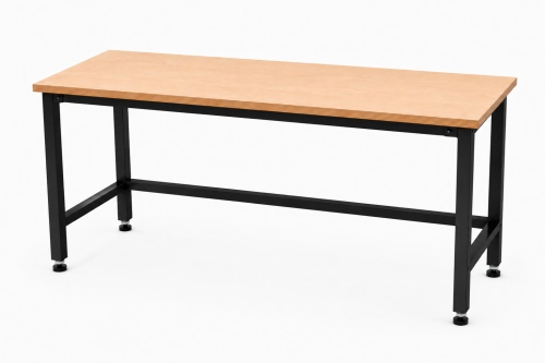 Stół warsztatowy 1600x600 mm, stelaż RAL9005, blat brzoza - perspektywa,.png