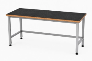 Stół warsztatowy Blox Frame 1600 × 600 mm, rozmiar 4–6, blat pokryty tworzywem polipropylenowym, stelaż szary