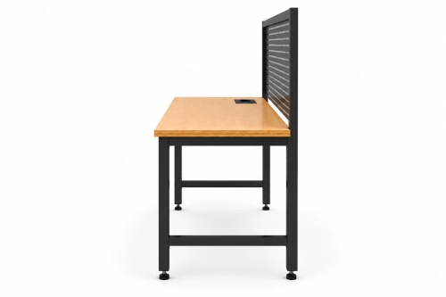 Stół warsztatowy z nadstawką metalową i modułem zasilającym 1200x600 mm, stelaż RAL9005, blat brzoza - bok.png