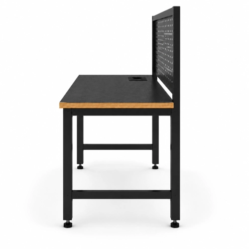 Stół warsztatowy z nadstawką metalową i modułem zasilającym 1200x600 mm, stelaż RAL9005, blat antracyt - bok.png