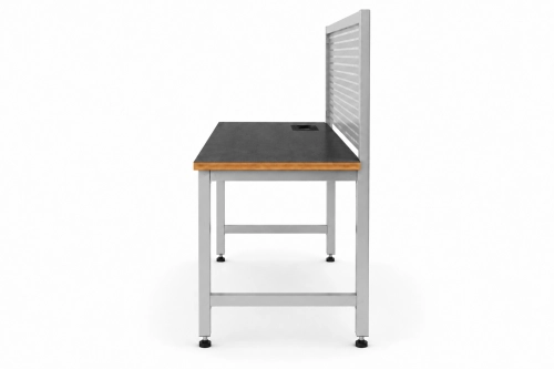 Stół warsztatowy z nadstawką metalową i modułem zasilającym 1200x600 mm, stelaż RAL9006, blat antracyt - bok.png.png