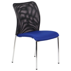 Krzesło konferencyjne HN-7502/CH/NIEBIESKI. Stelaż chromowany. Krzesło biurowe
